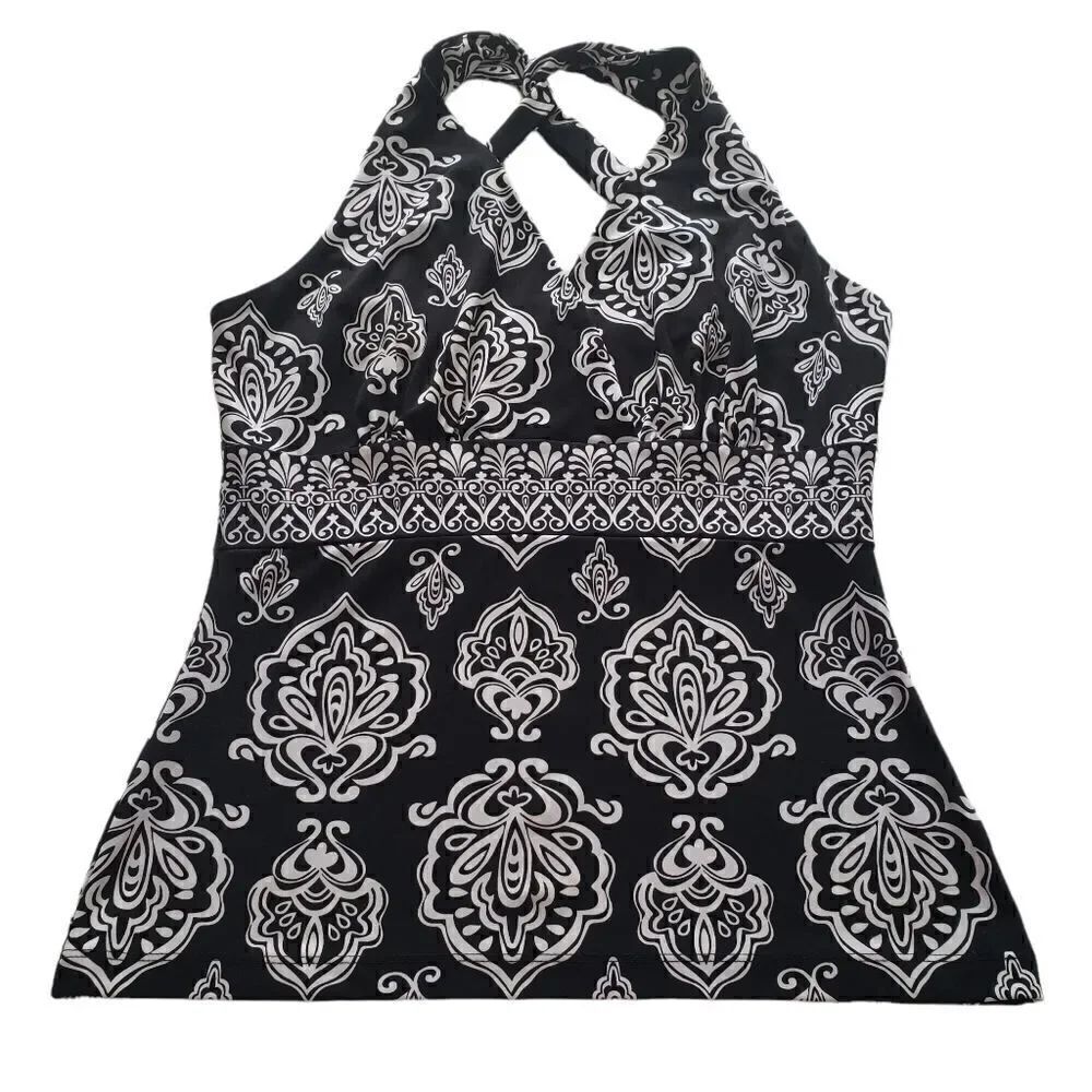 White House Black Market Signature Knits Twisted Back Straps Halter Top